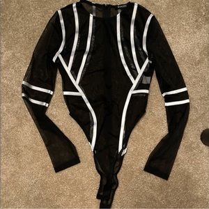 Iheartraves Reflective Bodysuit and Leg Garters
